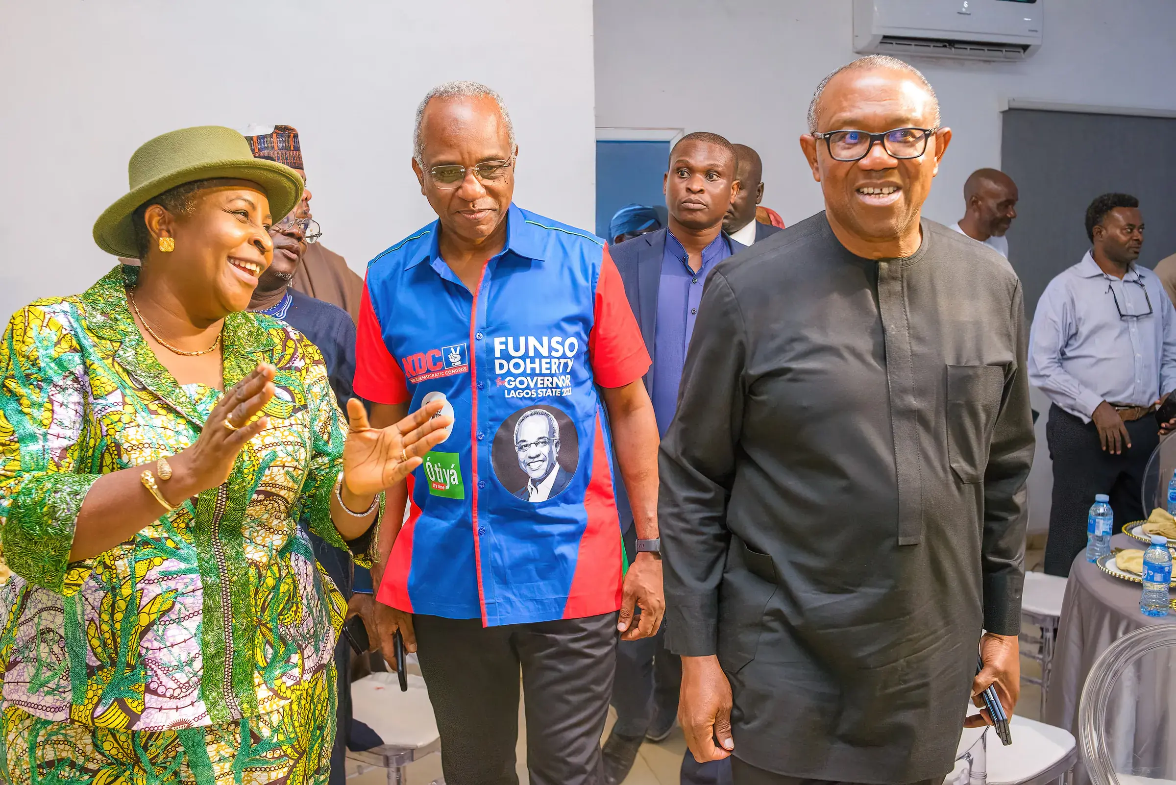 Funso Doherty and Peter Obi at the Candidates' Dinner.