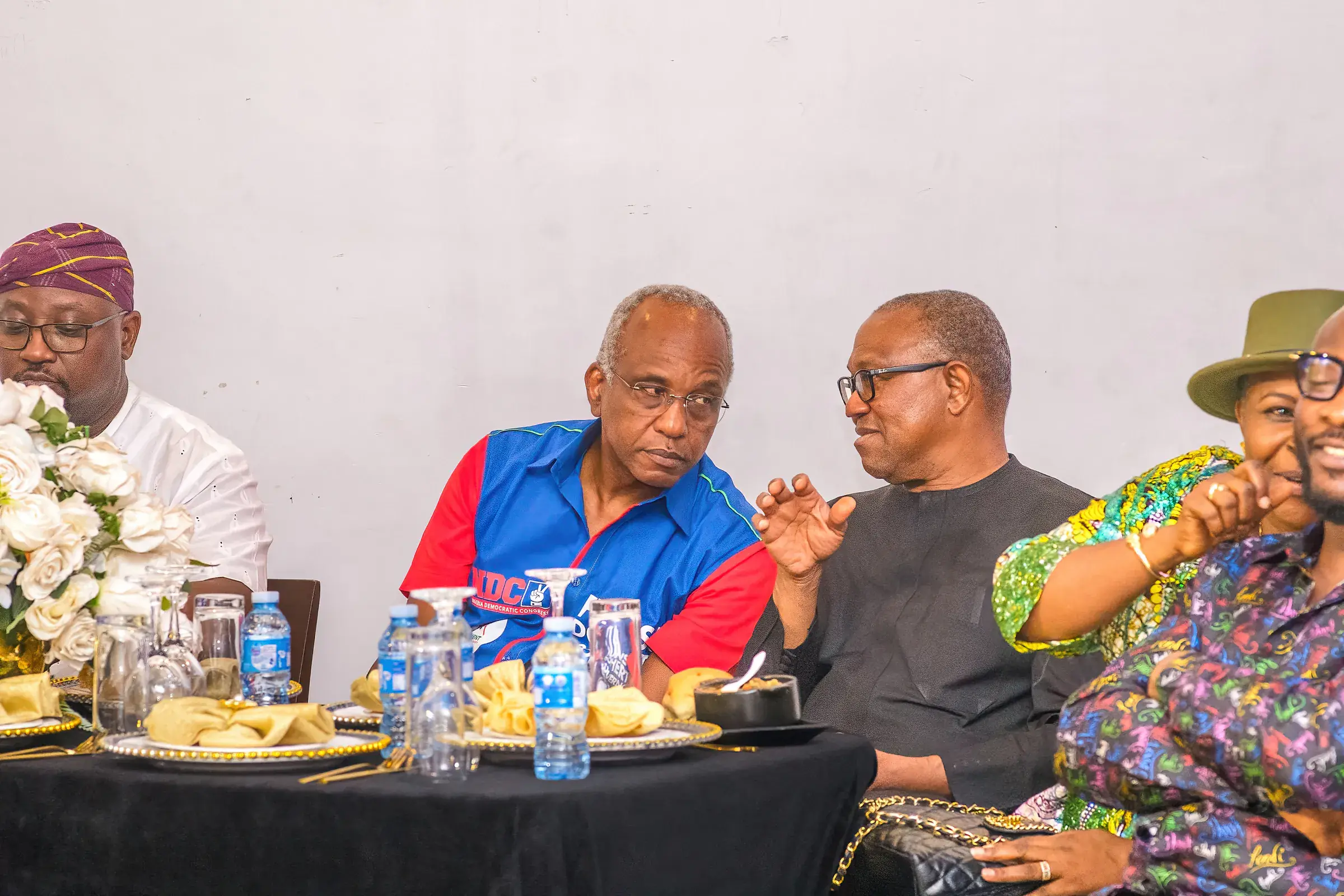 Funso Doherty and Peter Obi at the Candidates' Dinner.