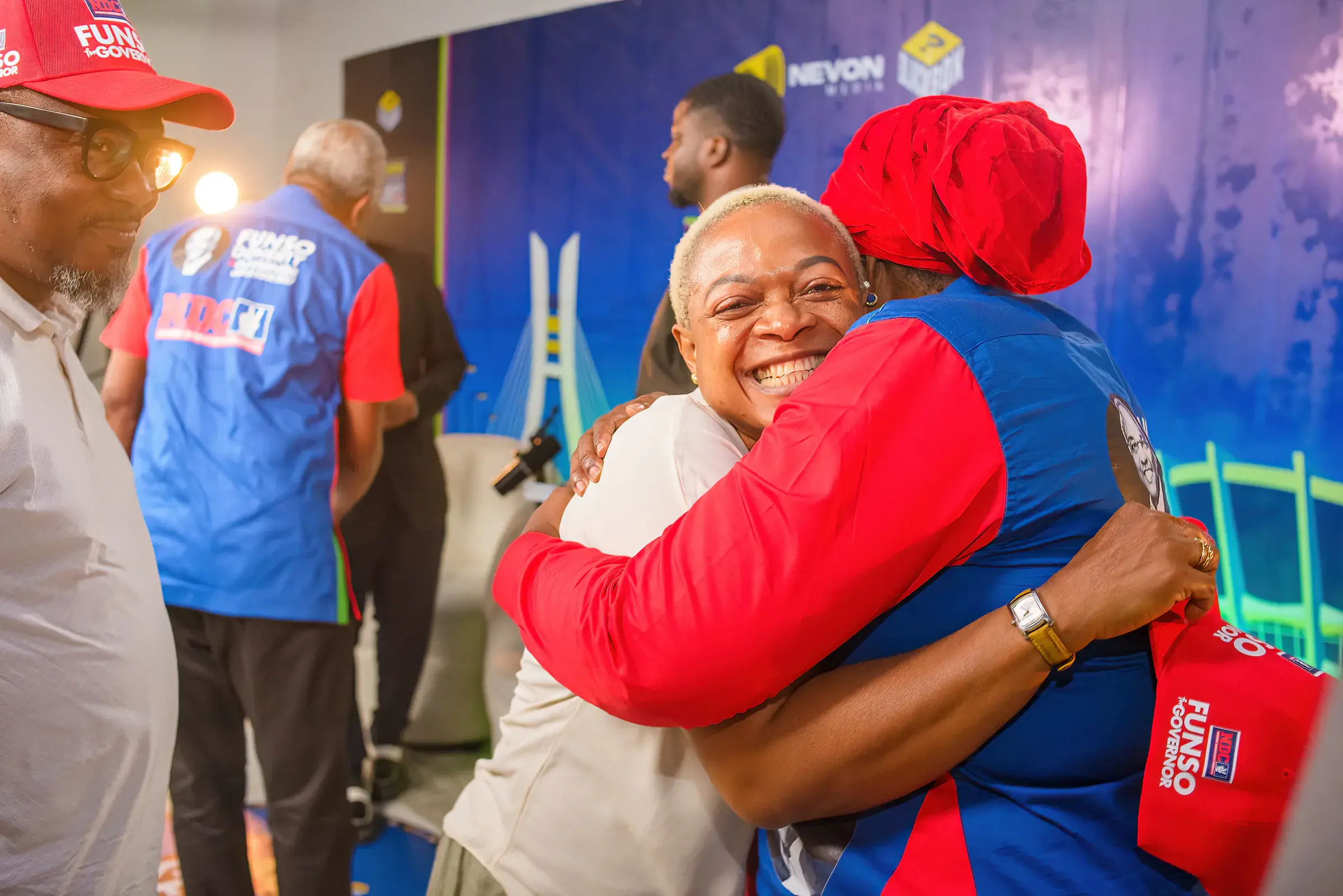 Funso Doherty with people at the Lagos Gubernatorial Series.
